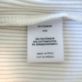 Derek Lam 10 Crosby Heather Puff Sleeve Top Cream Ribbed Knit Size Small