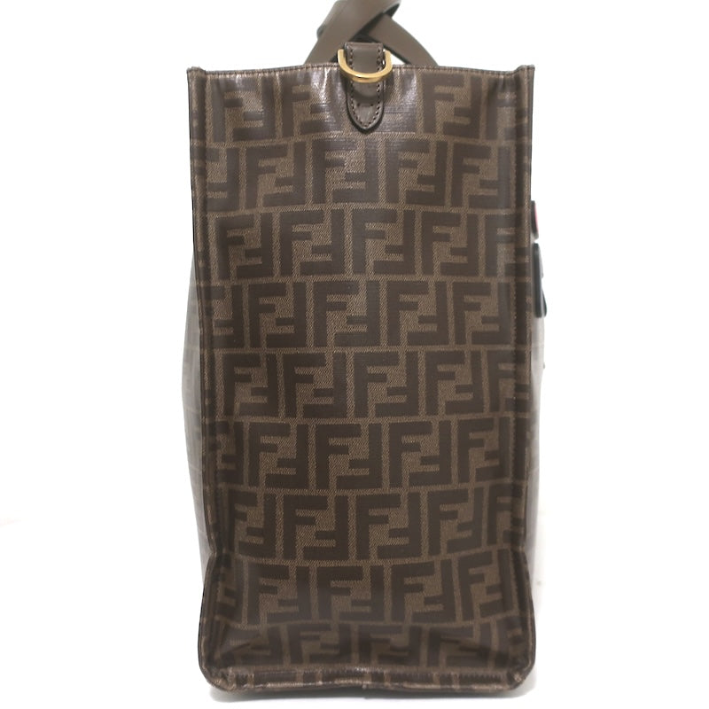 Fendi x FILA Mania FF Zucca Extra Large Tote Bag Brown Coated Canvas