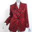 Robert Rodriguez Leopard Print Blazer Red Satin Size 8 One-Button Jacket NEW
