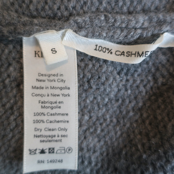 Khaite Brie Button-Shoulder Cashmere Sweater Gray Size Small