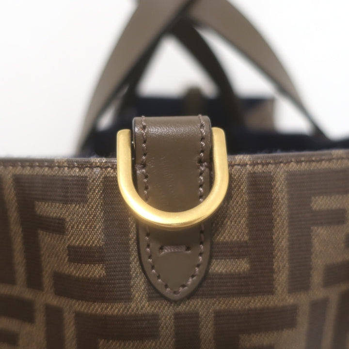 Fendi x FILA Mania FF Zucca Extra Large Tote Bag Brown Coated Canvas