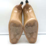 Gucci Interlocking GG Pumps Beige Leather Size 8 Square Toe Heels