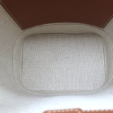 Celine Raffia Triomphe Small Bucket Bag Brown Leather-Trim Crossbody