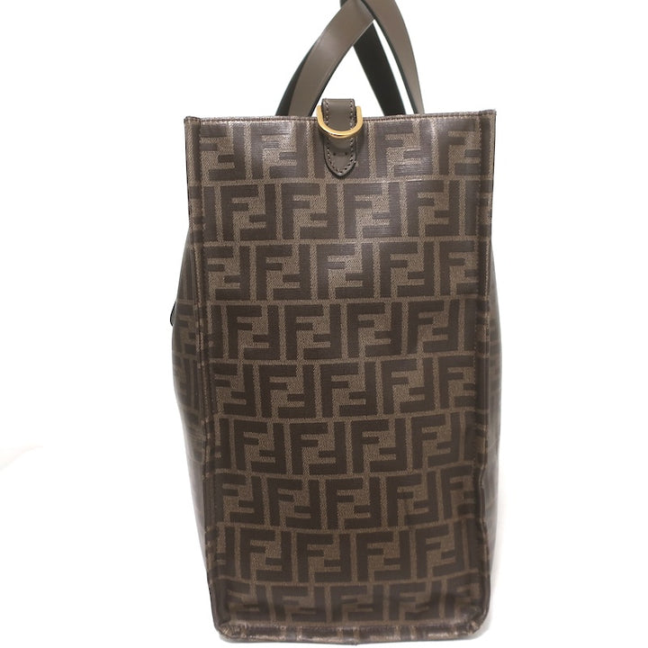 Fendi x FILA Mania FF Zucca Extra Large Tote Bag Brown Coated Canvas