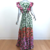 Mary Katrantzou Maxi Dress Noor Floral Print Stretch Cotton Size US 10