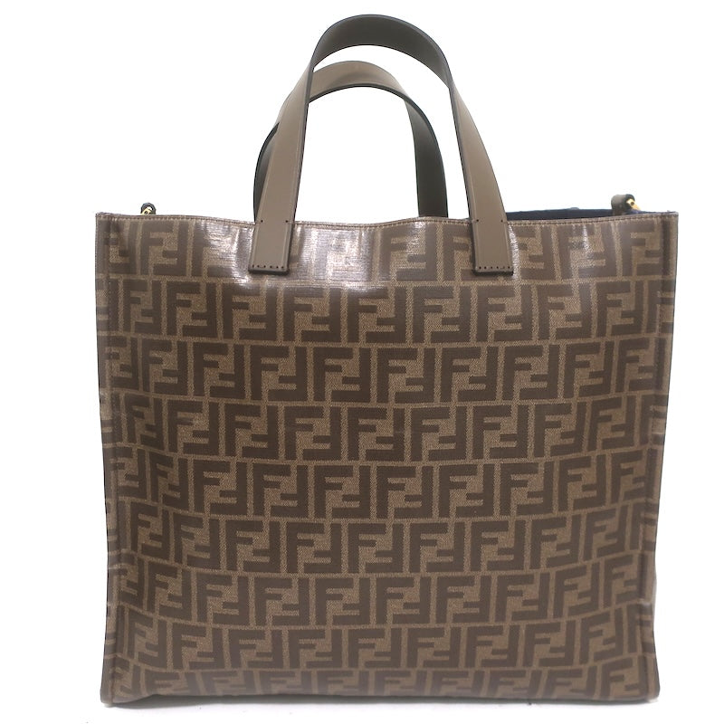 Fendi x FILA Mania FF Zucca Extra Large Tote Bag Brown Coated Canvas