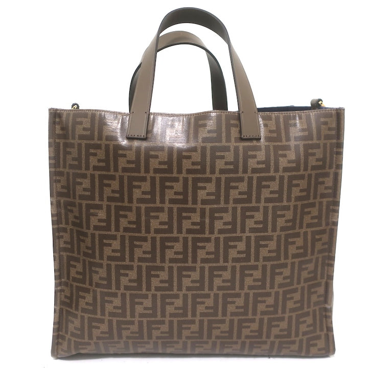 Fendi x FILA Mania FF Zucca Extra Large Tote Bag Brown Coated Canvas