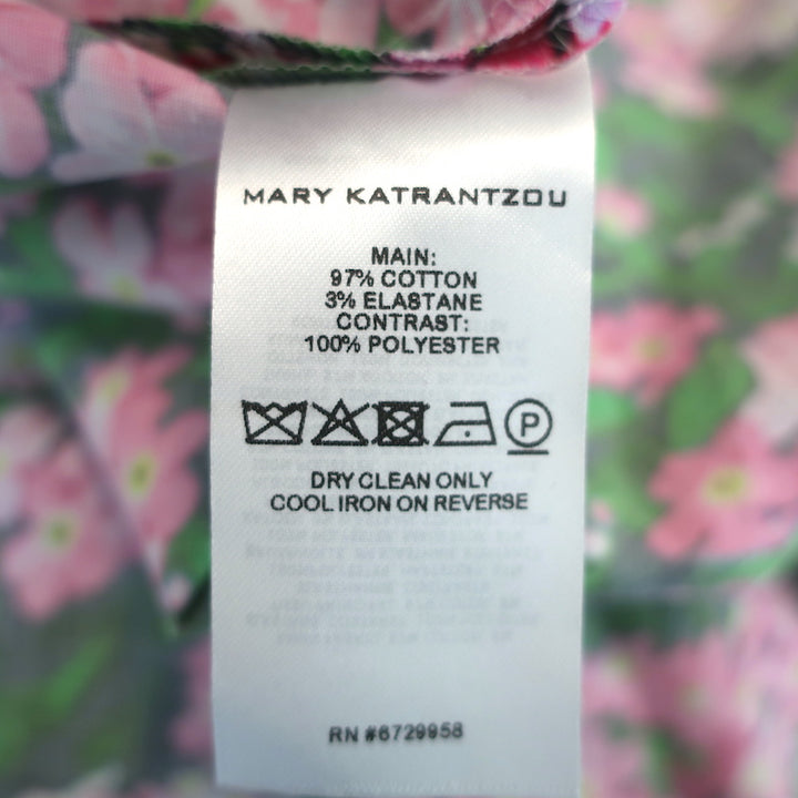 Mary Katrantzou Maxi Dress Noor Floral Print Stretch Cotton Size US 10