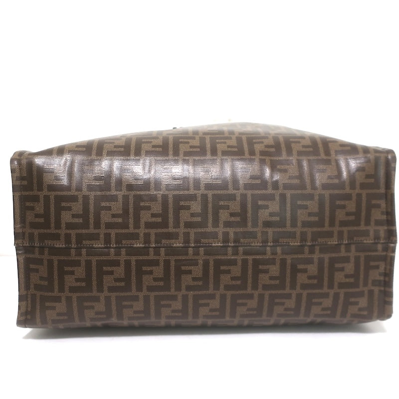 Fendi x FILA Mania FF Zucca Extra Large Tote Bag Brown Coated Canvas