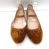 Loeffler Randall Leonie Soft Bow Ballet Flats Ochre Velvet Size 9