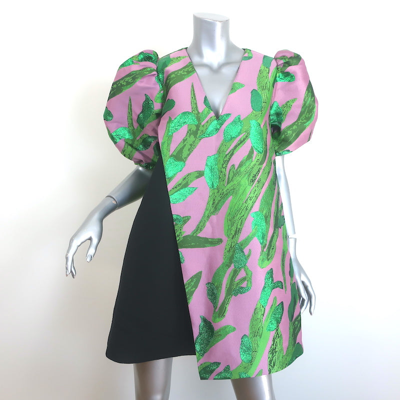 Stine Goya Brethel Puff Sleeve Dress Pink Metallic Jacquard Size Extra Celebrity Owned Stine Goya Brethel Puff Sleeve Dress Pink Metallic Jacquard Size Extra Celebrity Owned