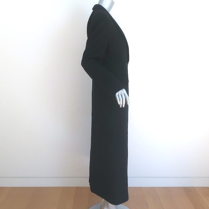 Giorgio Armani Maxi Coat Black Wool Size 44 One-Button Jacket
