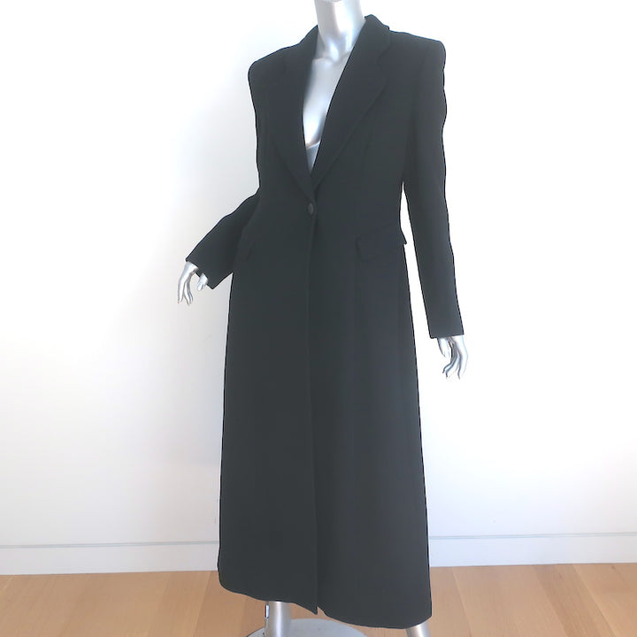Giorgio Armani Maxi Coat Black Wool Size 44 One-Button Jacket