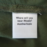 Rhode Madeline Puff Sleeve Mini Dress Chive Linen-Cotton Size 8