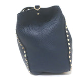 Valentino Medium Rockstud Tote Navy Grained Leather Crossbody Bag
