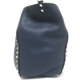 Valentino Medium Rockstud Tote Navy Grained Leather Crossbody Bag