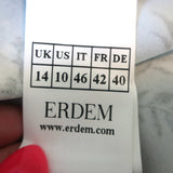 Erdem Half-Sleeve Dress Glenys Blue Floral Print Stretch Crepe Size US 10 NEW