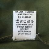 Rhode Madeline Puff Sleeve Mini Dress Chive Linen-Cotton Size 8