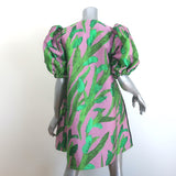 Stine Goya Brethel Puff Sleeve Dress Pink Metallic Jacquard Size Extra Small