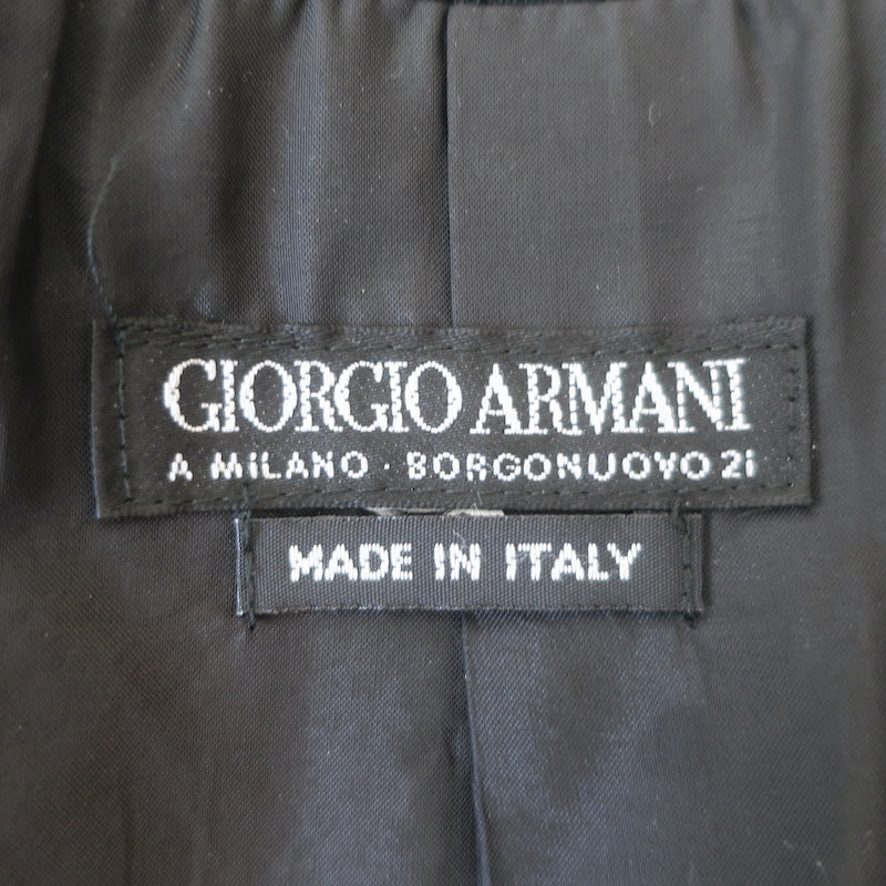 Giorgio Armani Maxi Coat Black Wool Size 44 One-Button Jacket