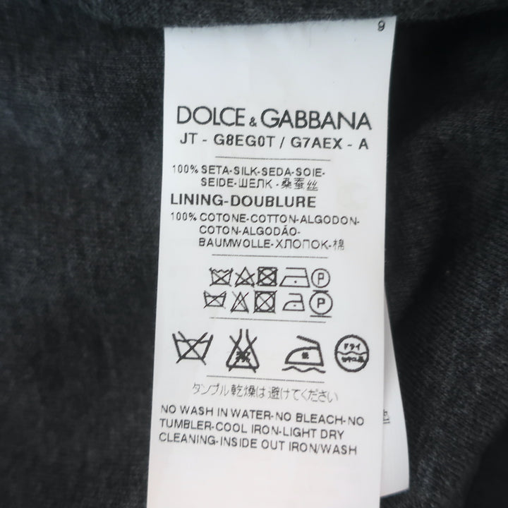 Dolce &amp; Gabbana Medieval Armor Print Long Sleeve Shirt Black Satin Size 52