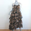Ulla Johnson Asymmetric Tiered Midi Dress Estela Printed Cotton Size 8