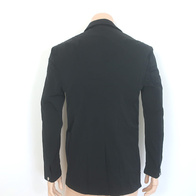 Bottega Veneta Double Breasted Blazer Black Crinkled Nylon Size 48