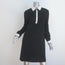 Gucci Contrast-Trim Long Sleeve Shift Dress Black Stretch Jersey Size Large