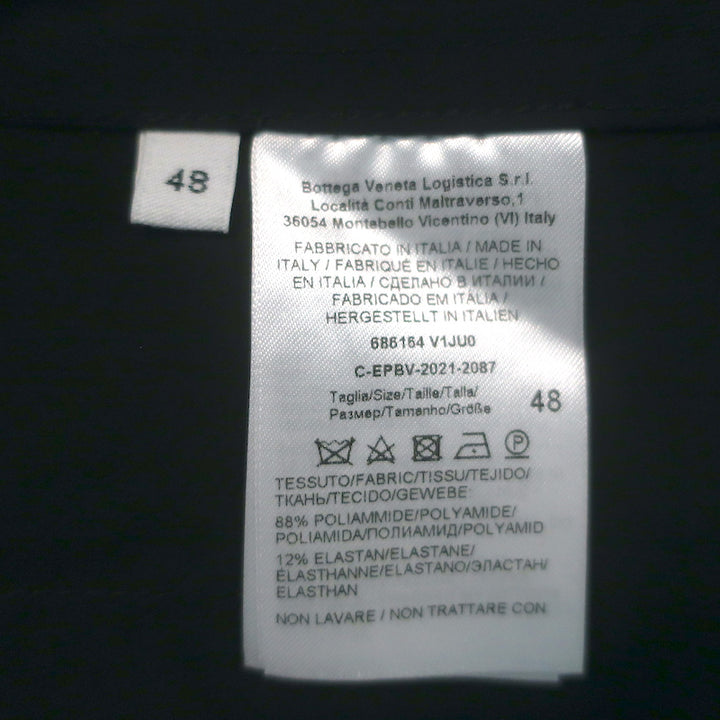 Bottega Veneta Double Breasted Blazer Black Crinkled Nylon Size 48