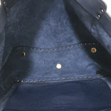 Valentino Medium Rockstud Tote Navy Grained Leather Crossbody Bag