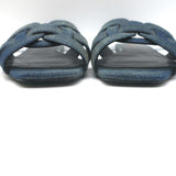 Saint Laurent Denim Tribute Flat Sandals Blue Size 39 Open Toe Mules