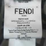 Fendi Zucca FF Logo Print Silk Satin Shirt Brown Size 41