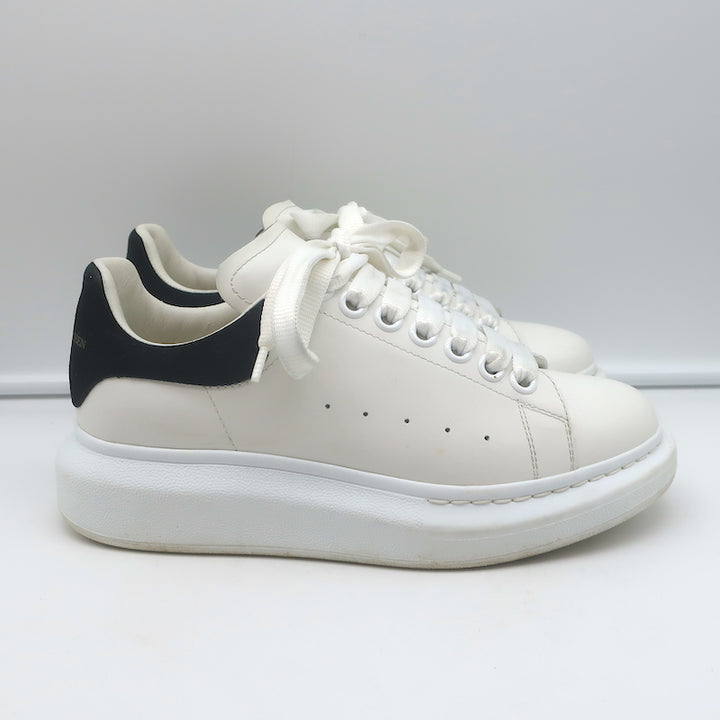 Alexander McQueen Oversized Sneakers White Leather &amp; Black Suede Size 36
