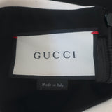 Gucci Contrast-Trim Long Sleeve Shift Dress Black Stretch Jersey Size Large