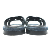 Saint Laurent Denim Tribute Flat Sandals Blue Size 39 Open Toe Mules