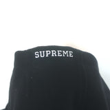 Supreme King Leather-Sleeve Hooded Varsity Jacket Black Size Medium