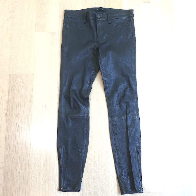 J Brand L8001 Leather Leggings Black Size 29 Skinny Pants