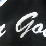 Supreme King Leather-Sleeve Hooded Varsity Jacket Black Size Medium