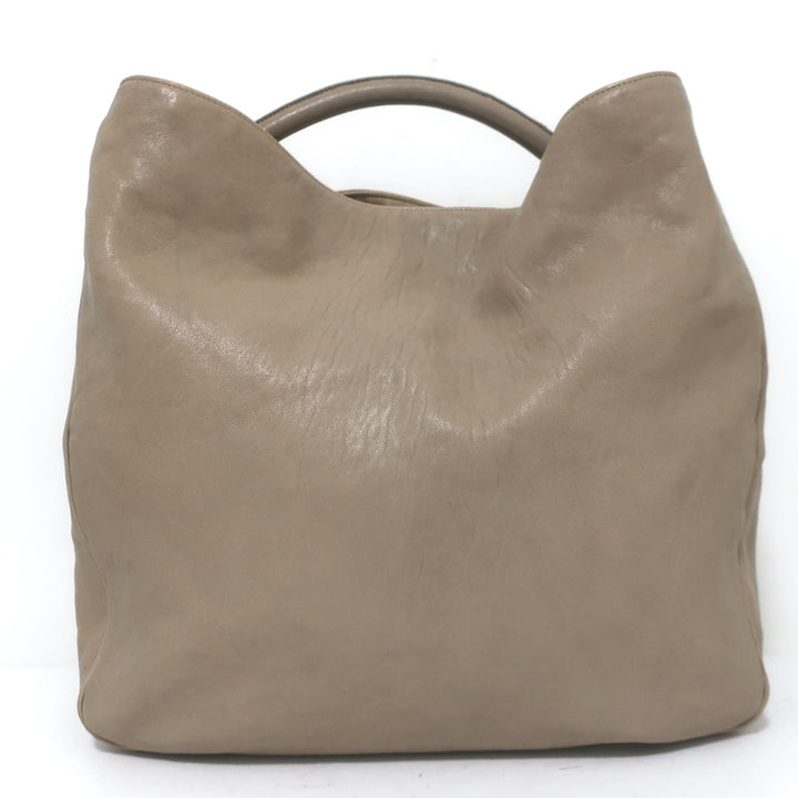 Yves Saint Laurent Roady Hobo Beige Leather Large Shoulder Bag