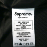 Supreme King Leather-Sleeve Hooded Varsity Jacket Black Size Medium