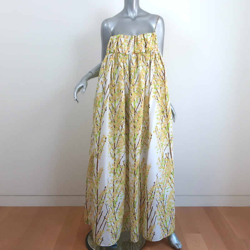 Bernadette Empire Waist Maxi Dress Birgit Blossom Print Taffeta Size 42