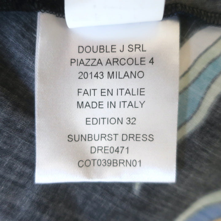La DoubleJ Sunburst Pleated Shirt Dress Black Borboni Print Poplin Size Small