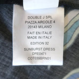 La DoubleJ Sunburst Pleated Shirt Dress Black Borboni Print Poplin Size Small