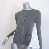 Sacai Luck Heart Lace-Back Cardigan Gray Wool Size 1