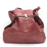 Henry Beguelin Wood Toggle Tote Red Leather Large Shoulder Bag