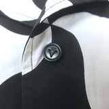 Bottega Veneta Wavy Triangle Print Short Sleeve Shirt Black/White Size 48
