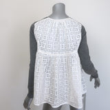 Sacai Luck Heart Lace-Back Cardigan Gray Wool Size 1
