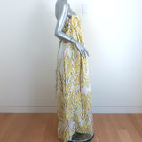 Bernadette Empire Waist Maxi Dress Birgit Blossom Print Taffeta Size 42