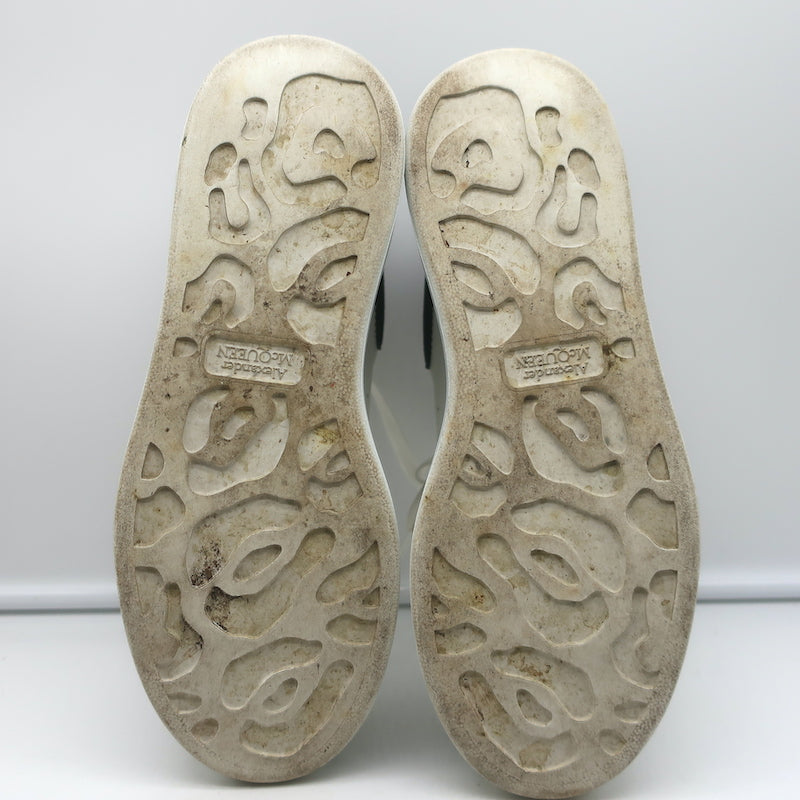 Alexander McQueen Oversized Sneakers White Leather &amp; Black Suede Size 36
