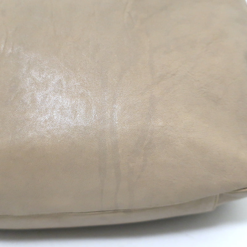 Yves Saint Laurent Roady Hobo Beige Leather Large Shoulder Bag